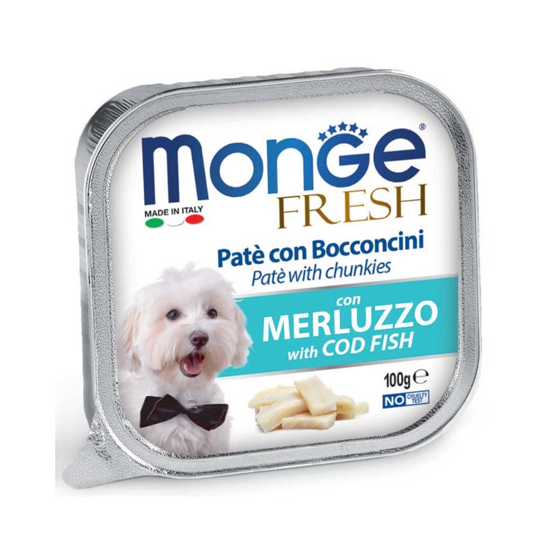 Monge Dog Fresh Pate 100g Cod Fish Wet Dog Food