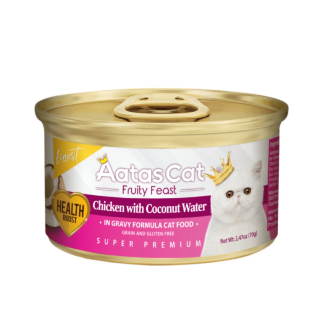 Aatas Cat 70g Finest Fruity Feast Chicken With Coconut Water In Gravy Wet Canned Food