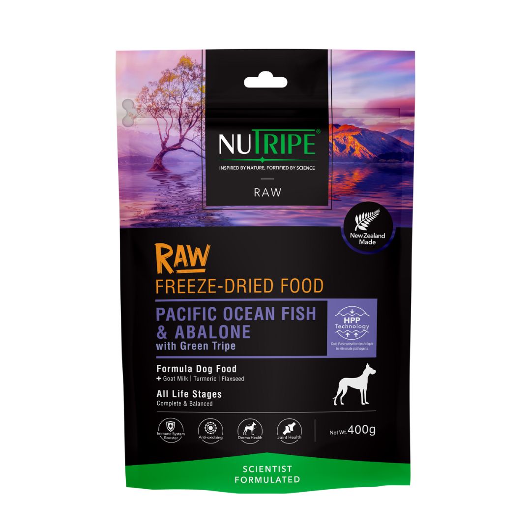 Nutripe Raw Dog 400g Freeze Dried Pacific Ocean Fish & Abalone With Green Tripe Dog