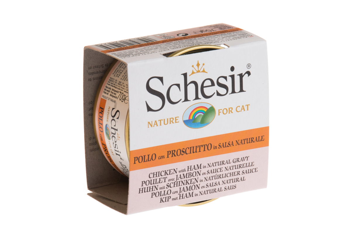 Schesir Cat 70g Chicken With Ham In Natural Gravy Wet Cat Food