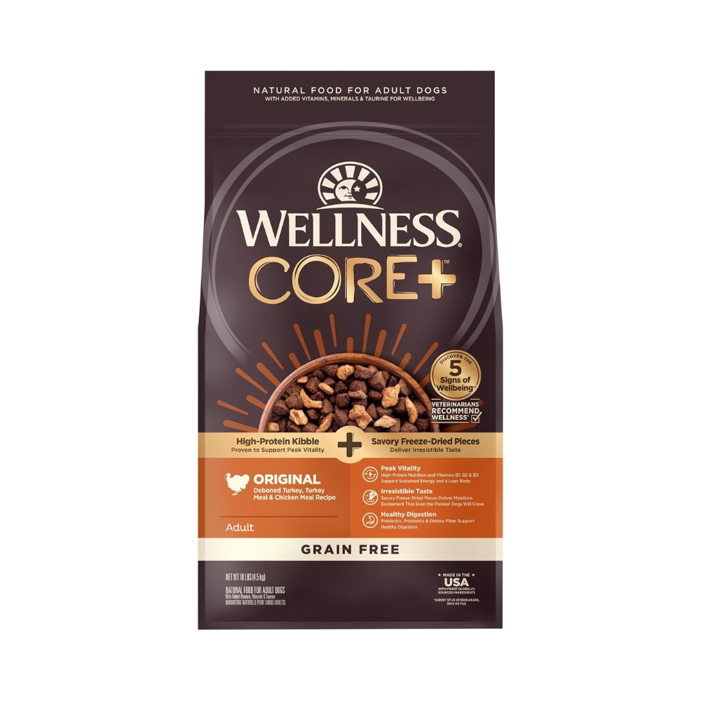 Wellness Core+ (formerly Rawrev) Dog 4.5kg (10lb) Original With Freeze Dried Turkey Grain Free Dry Dog Food