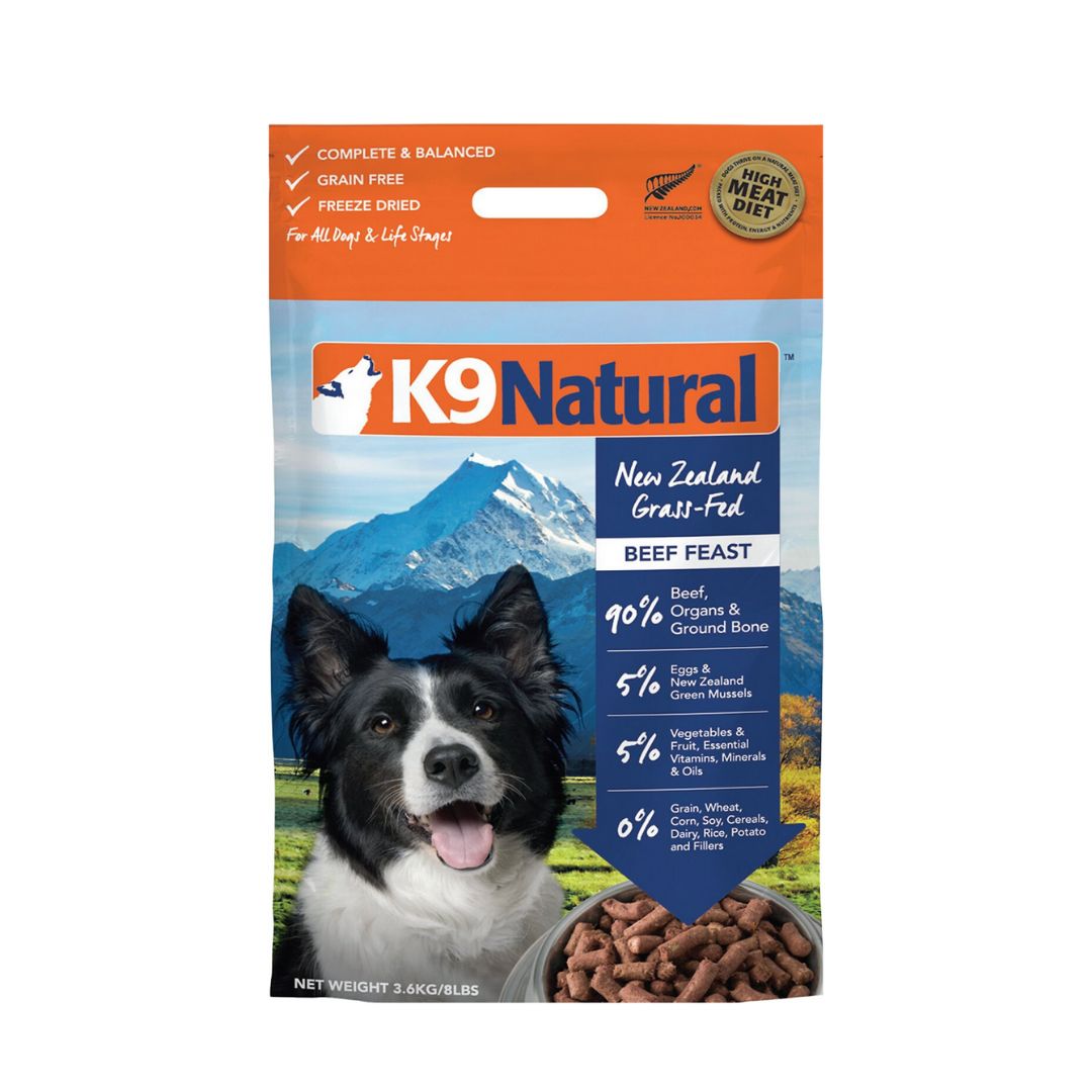 K9 Natural Dog Freeze Dried 3.6kg Beef Feast Dry Dog Food