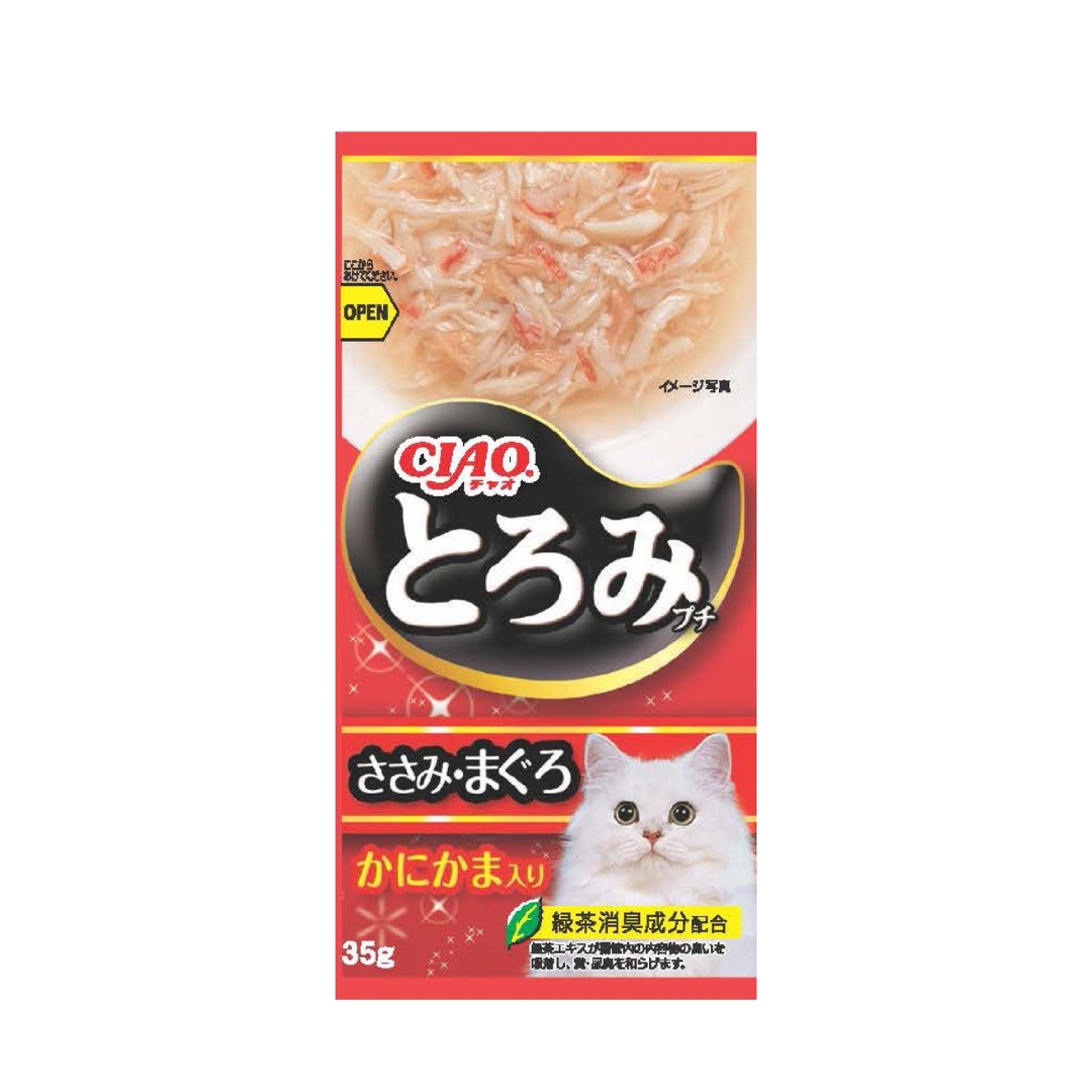 Ciao Toromi Line Pouch 35gx4 Chicken Fillet Tuna & Crab Stick Wet Cat Food