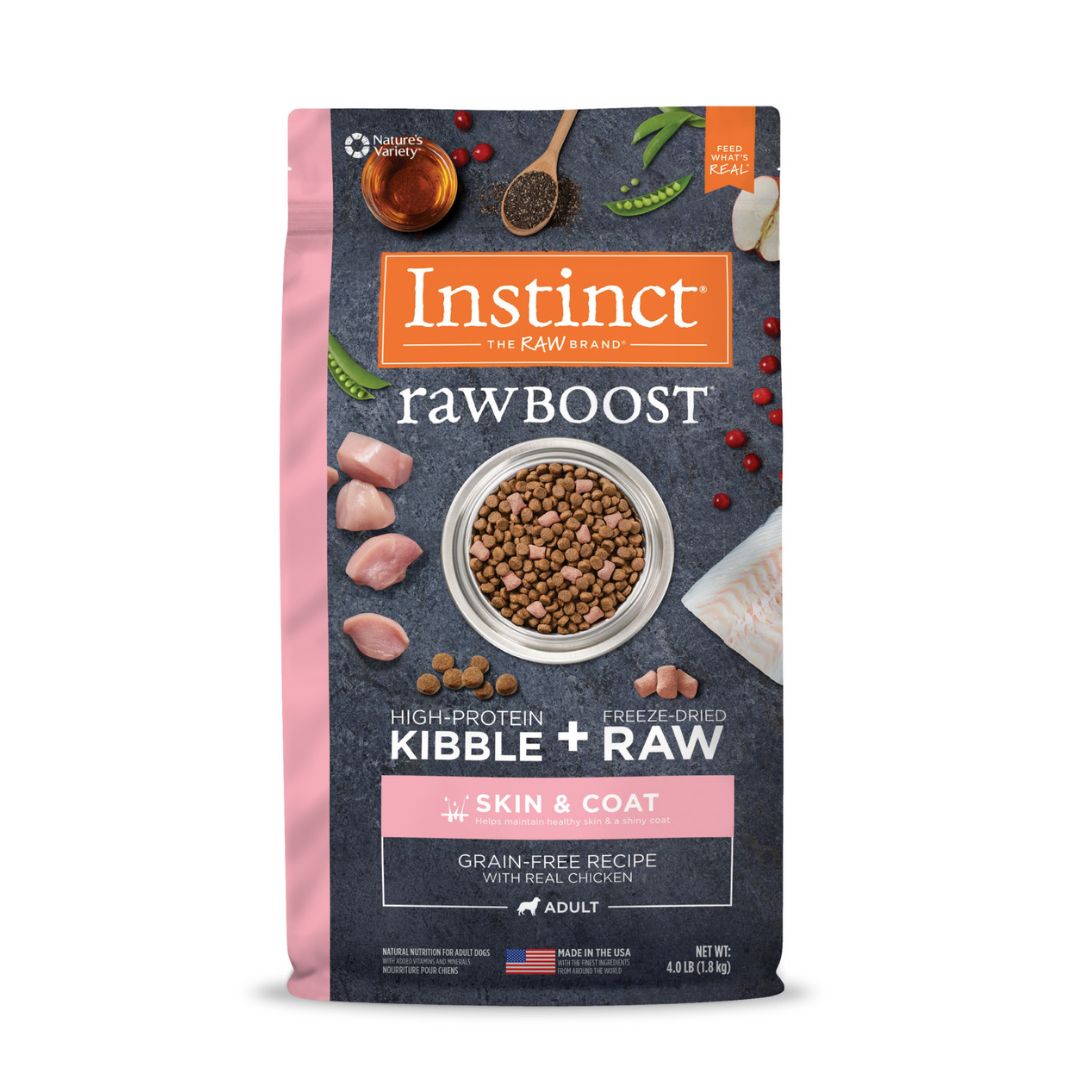 Instinct Dog Raw Boost 1.8kg Skin & Coat Health Grain Free Recipe With Real Chicken Dry Dog Food