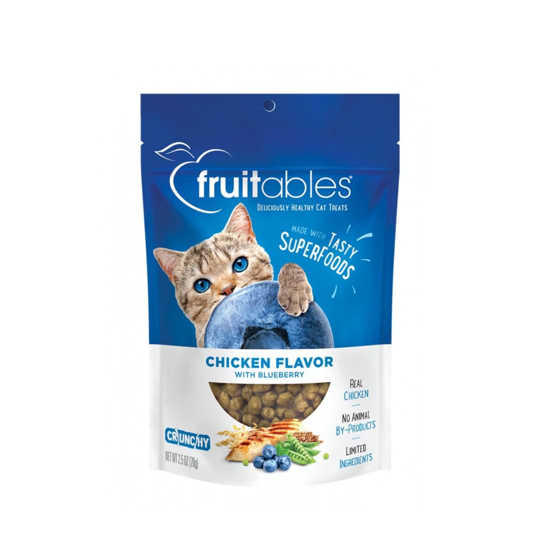 Fruitables Cat 2.5oz Crunchy Chicken With Blueberry Cat Treats