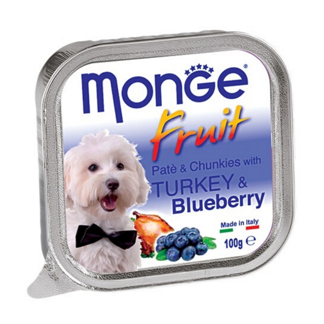 Monge Dog Fruit Pate 100g Turkey & Blueberry Wet Dog Food