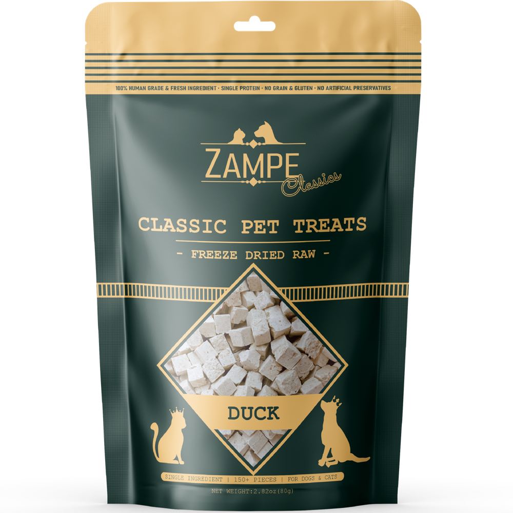 Zampe 80g Freeze Dried Duck Meat Raw Treats For Dogs & Cats