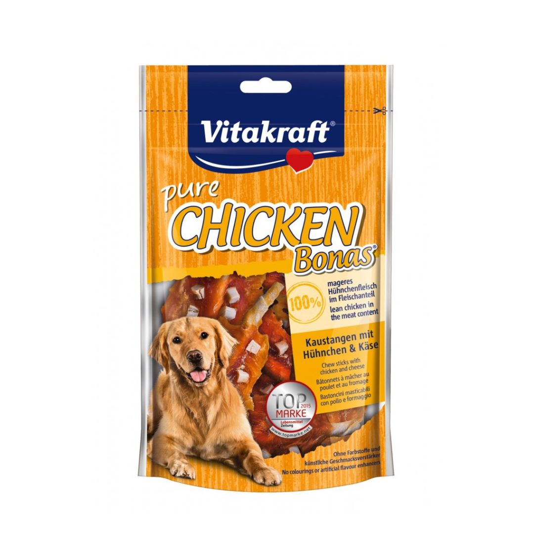 Vitakraft Dog 80g Chicken Bonas W Cheese Dog Treats