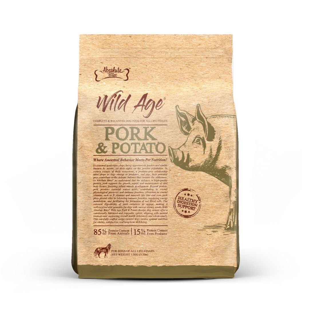 Absolute Bites Dog Wild Age 1.5kg Pork & Potato Dry Dog Food