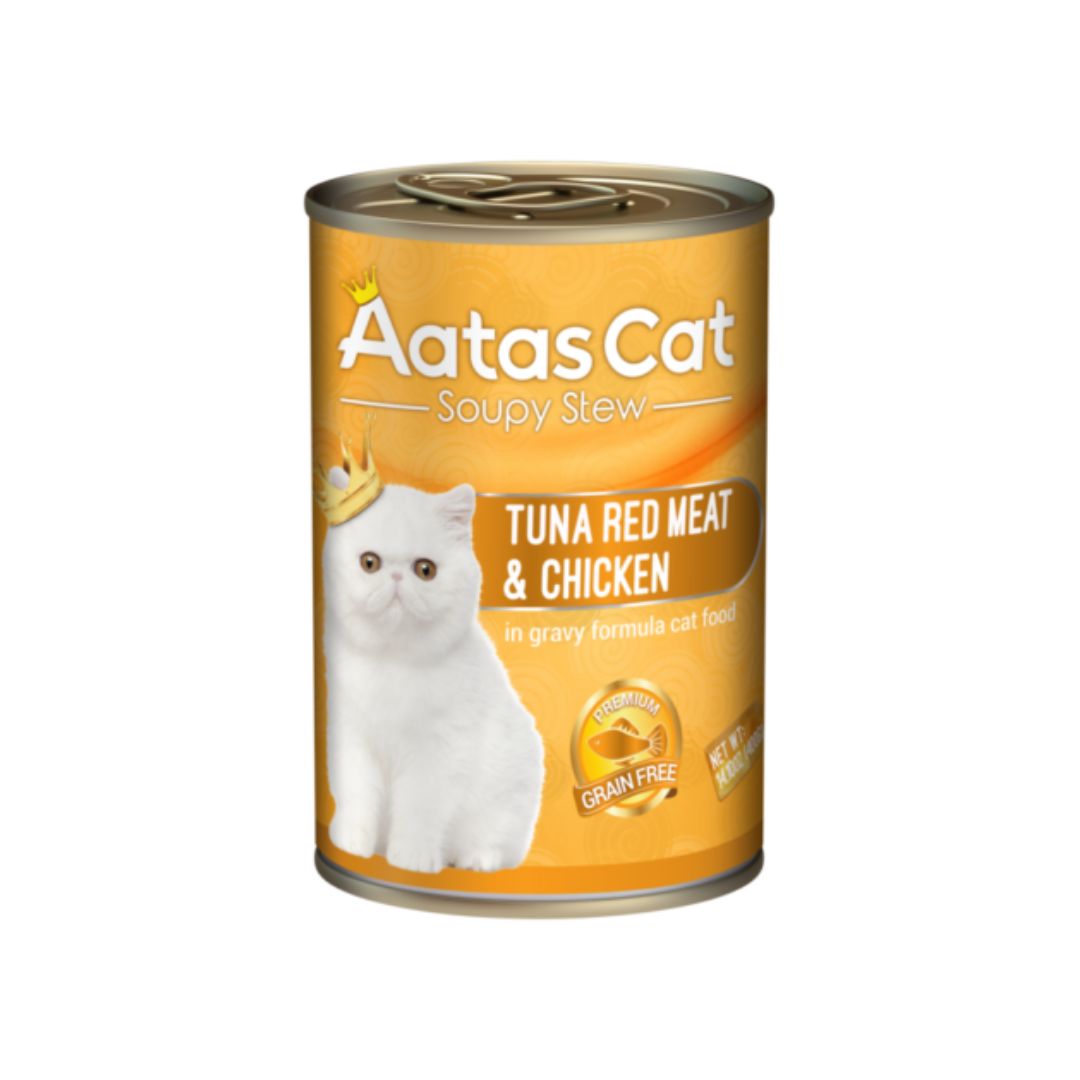 Aatas Cat Soupy Stew Tuna Red Meat With Chicken In Gravy 400g