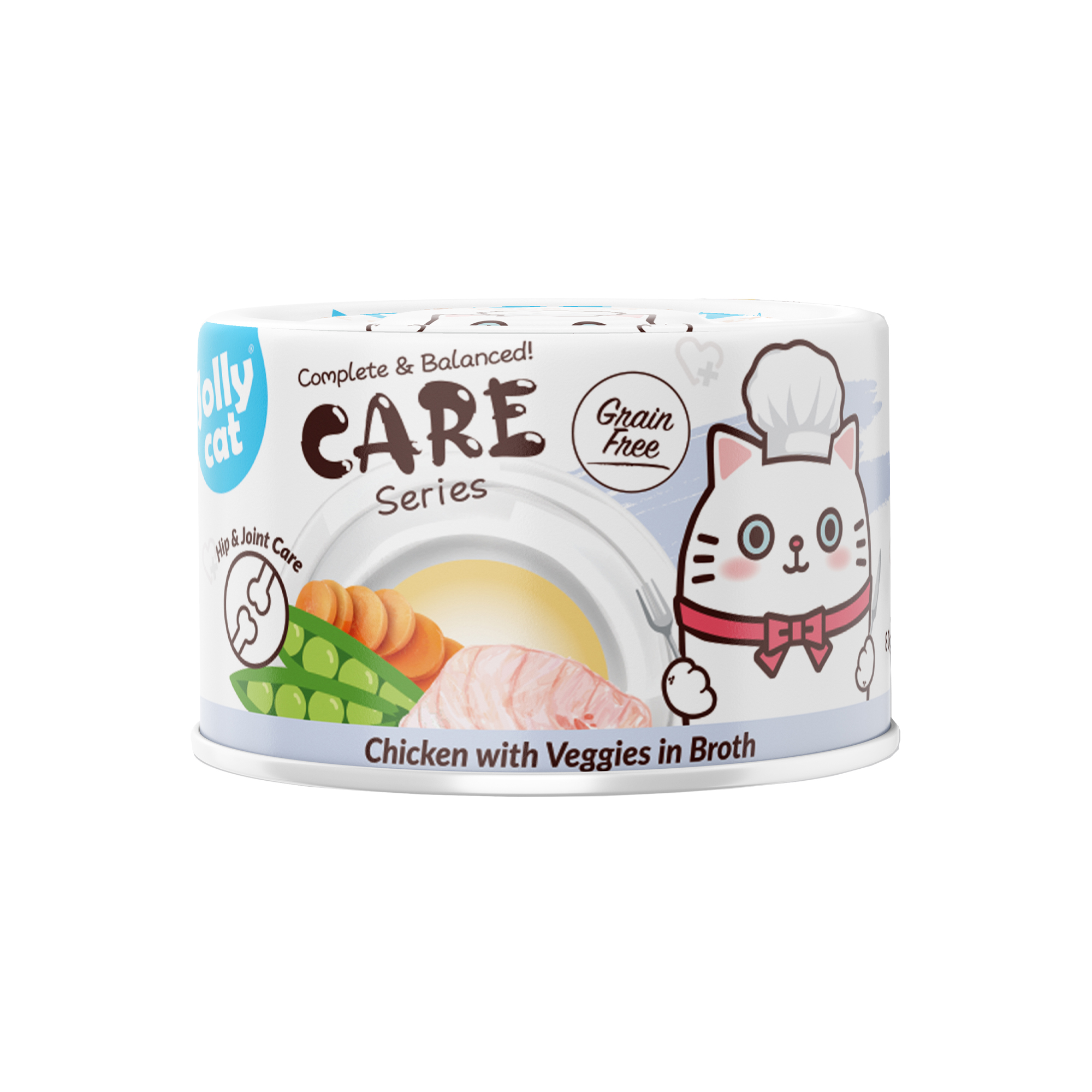 Jollycat Cat 80g Hip & Joint Care Chicken With Veggies In Broth Wet Cat Food