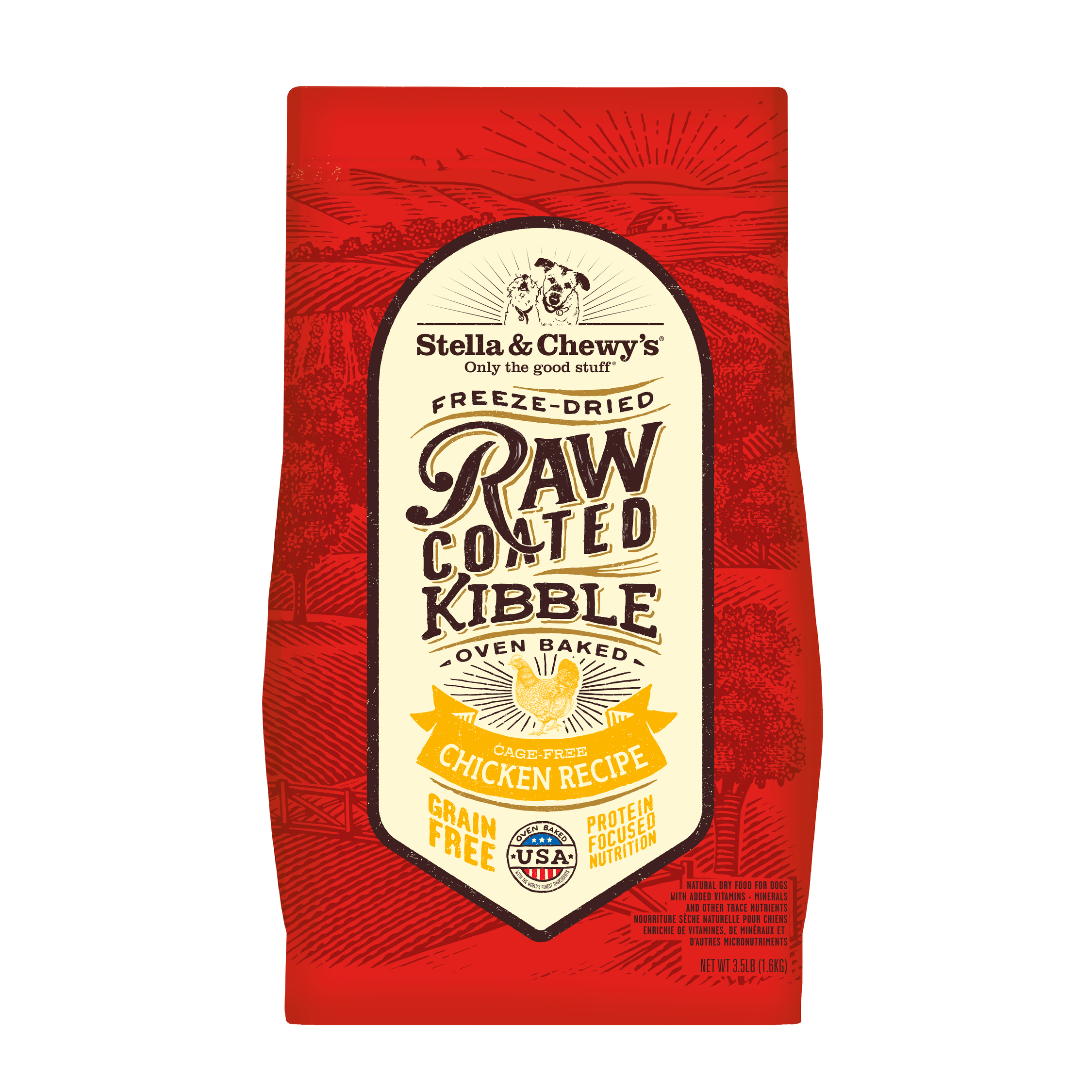 Stella & Chewy's Dog 1.6kg (3.5lbs) Freeze Dried Raw Coated Kibble (chicken) Dry Dog Food