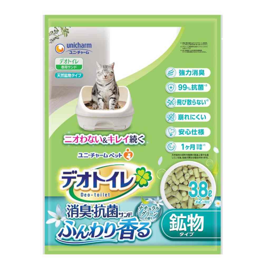 Unicharm Cat 3.8l Deo-toilet Natural Garden Scent Zeolite Pellet Refill For Cats