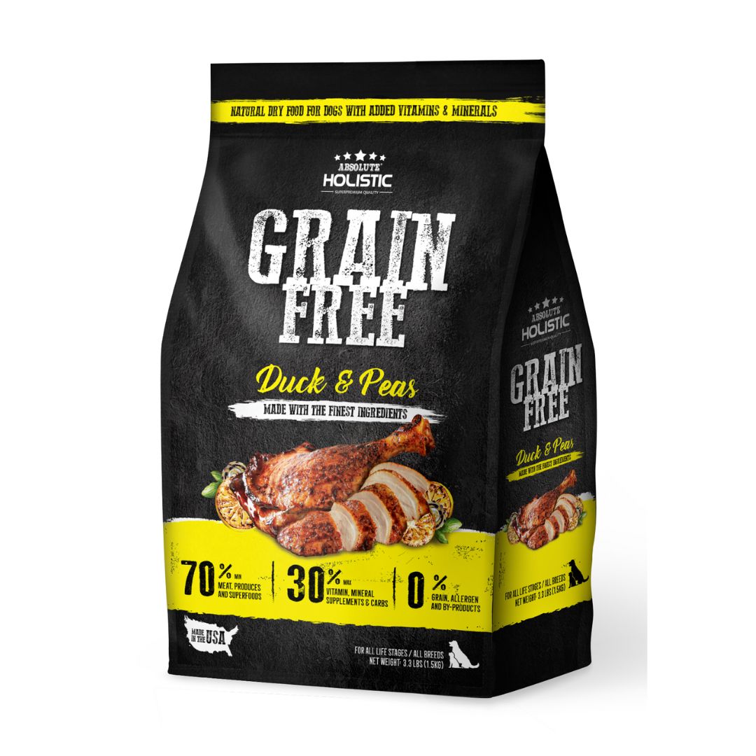 Absolute Holistic Dog 1.5kg Grain Free Duck & Peas Dry Dog Food