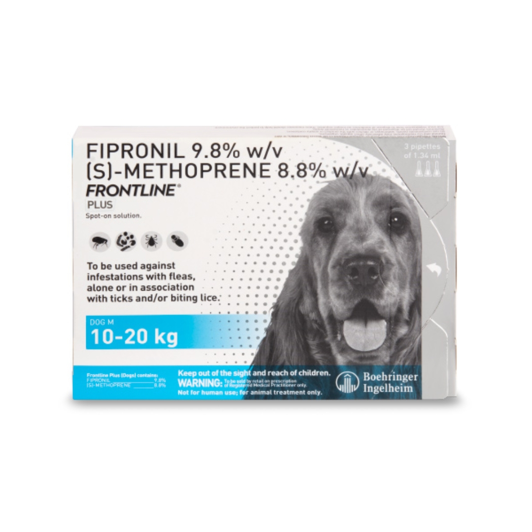 Frontline Plus Dog Spot On Medium 1.34mlx3 Pipette