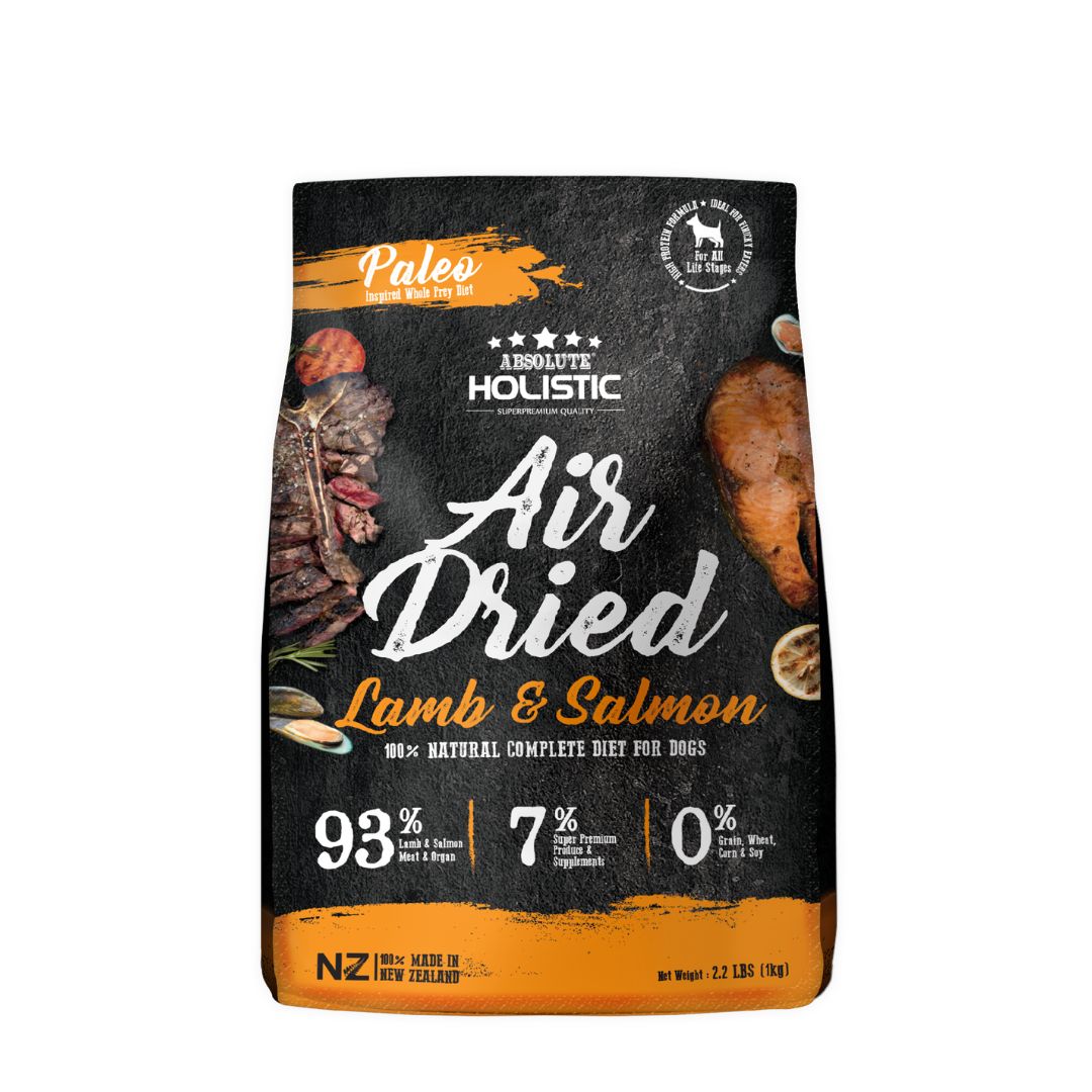 Absolute Holistic Dog 1kg Air Dried Lamb & Salmon Dry Dog Food