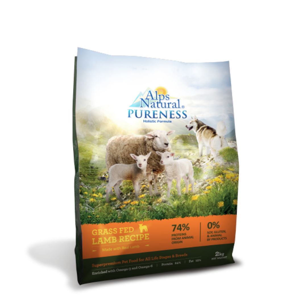 Alps Natural Pureness 2kg Grass Fed Lamb Recipe Dry Dog Food