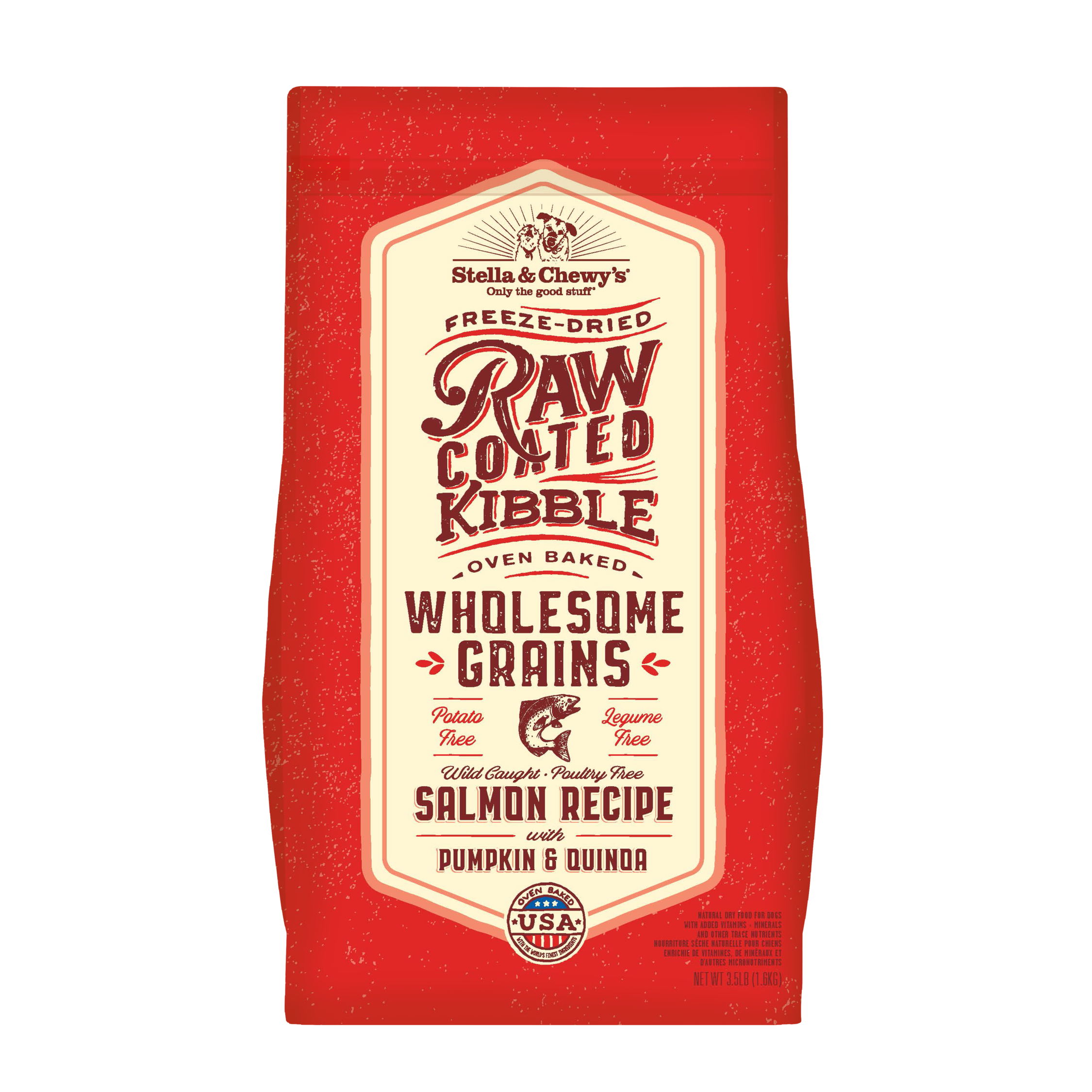 Stella & Chewy's Dog 10kg (22lb) Wholesome Grains Raw Coated Kibble (salmon) Dry Dog Food