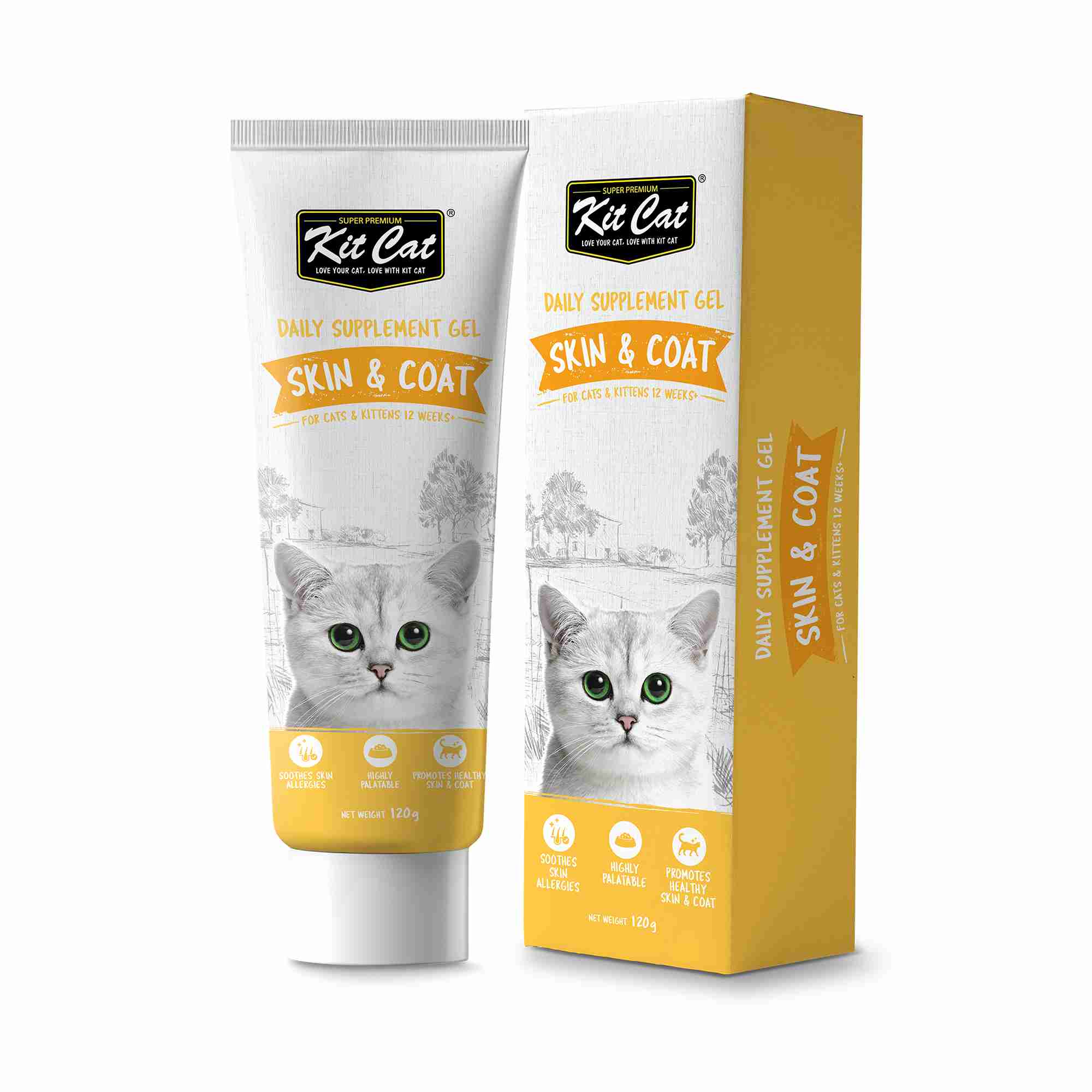 Kit Cat 120g Daily Nutritional Supplement Gel Skin & Coat For Cats & Kittens