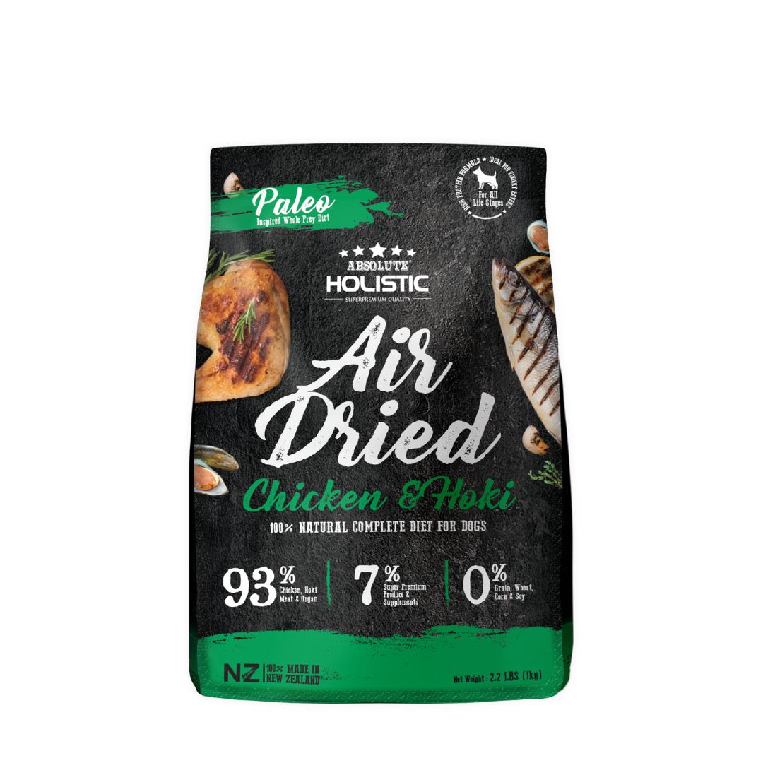 Absolute Holistic Dog 1kg Air Dried Chicken & Hoki Dry Dog Food
