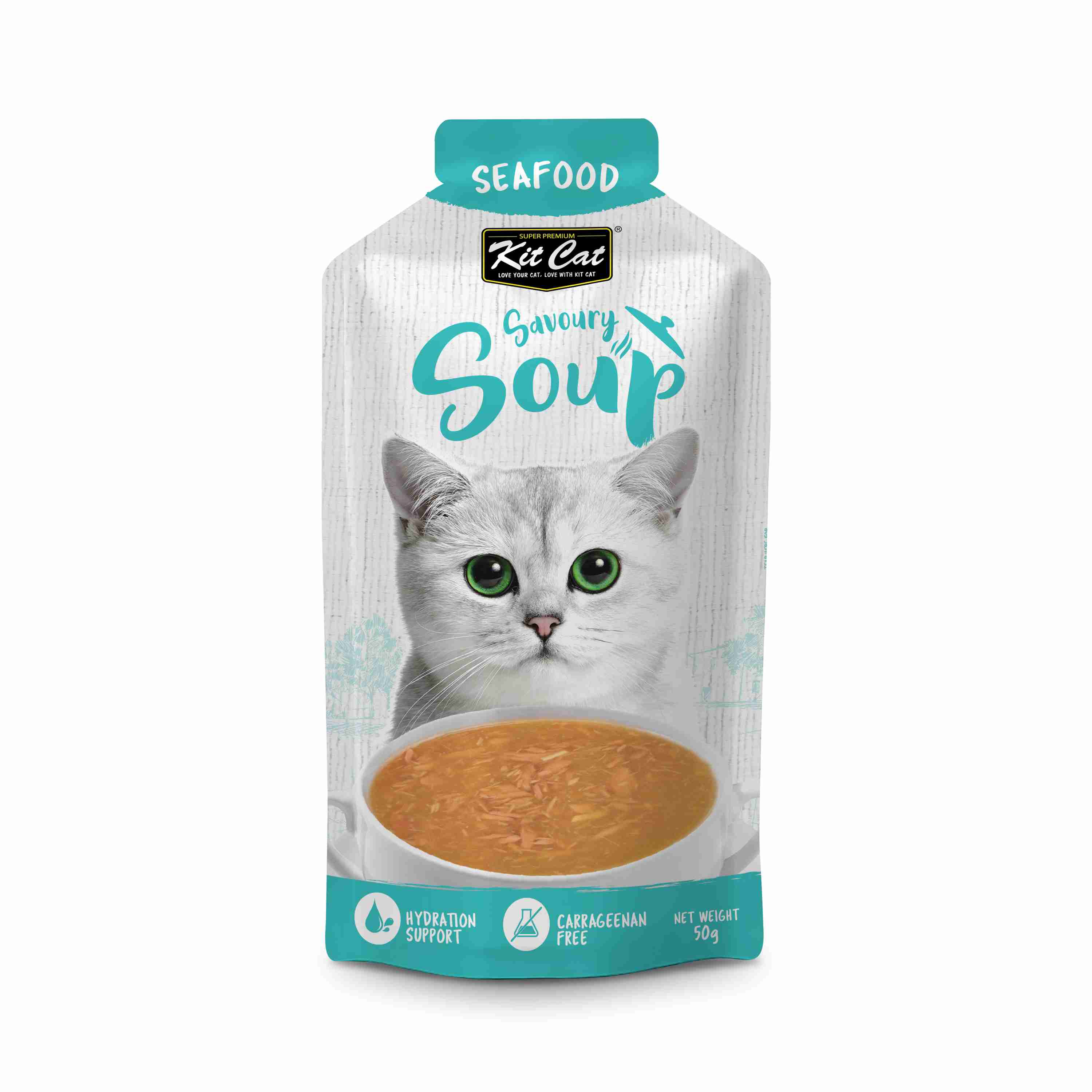 Kit Cat 50g*6 Savoury Soup Seafood Wet Food Pouches For Cats