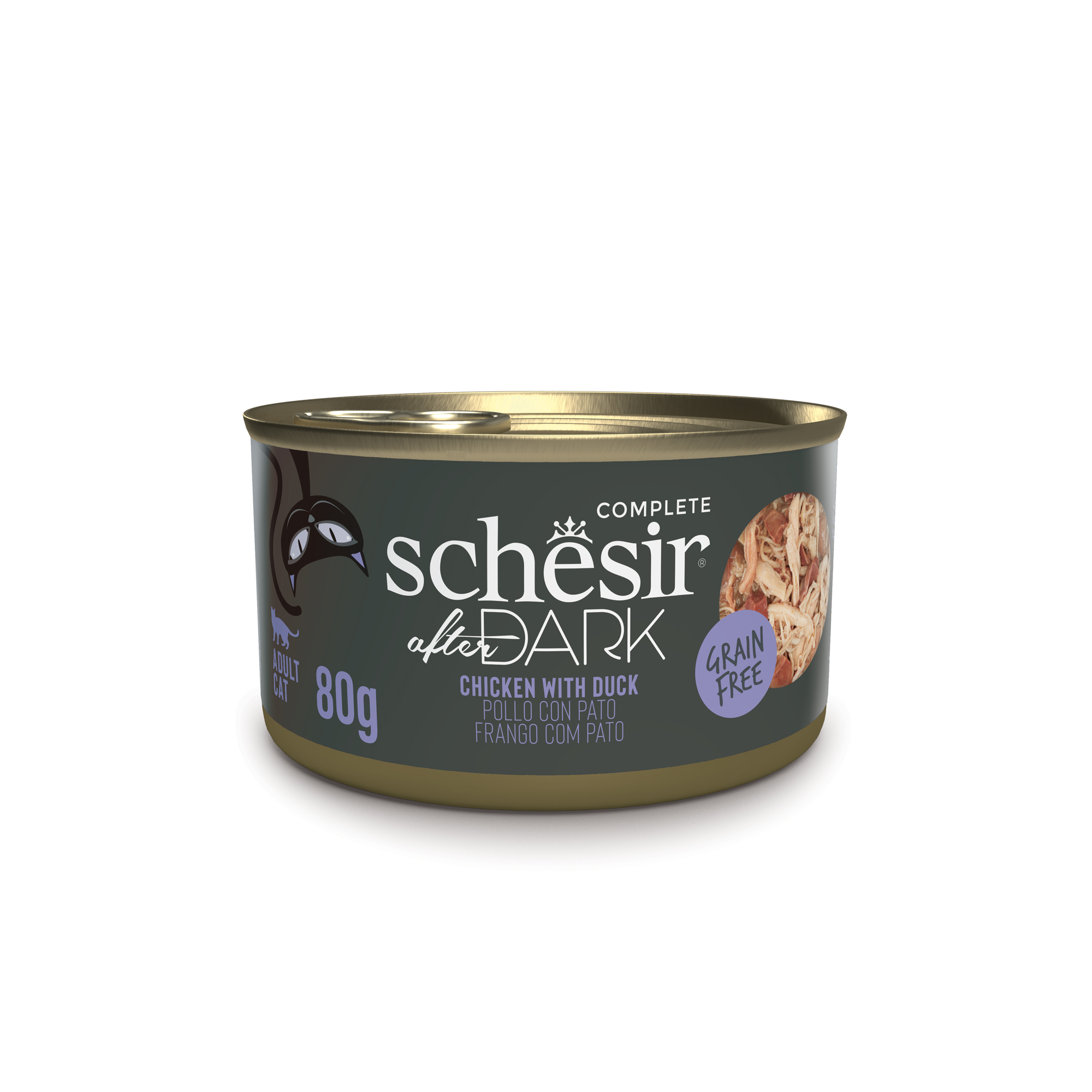 Schesir Cat 80g After Dark Wholefood Chicken With Duck Wet Cat Food