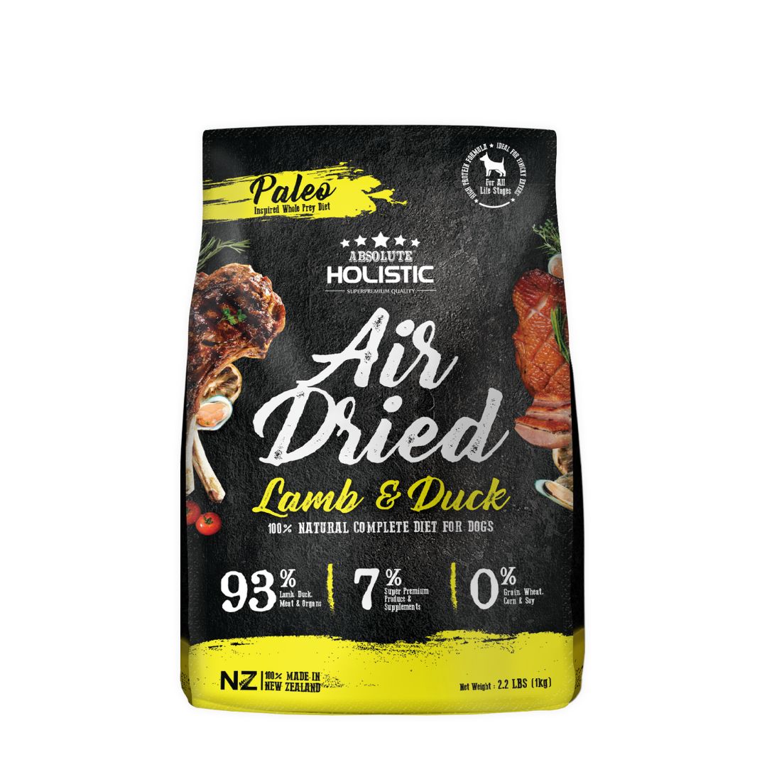 Absolute Holistic Dog 1kg Air Dried Lamb & Duck Dry Dog Food
