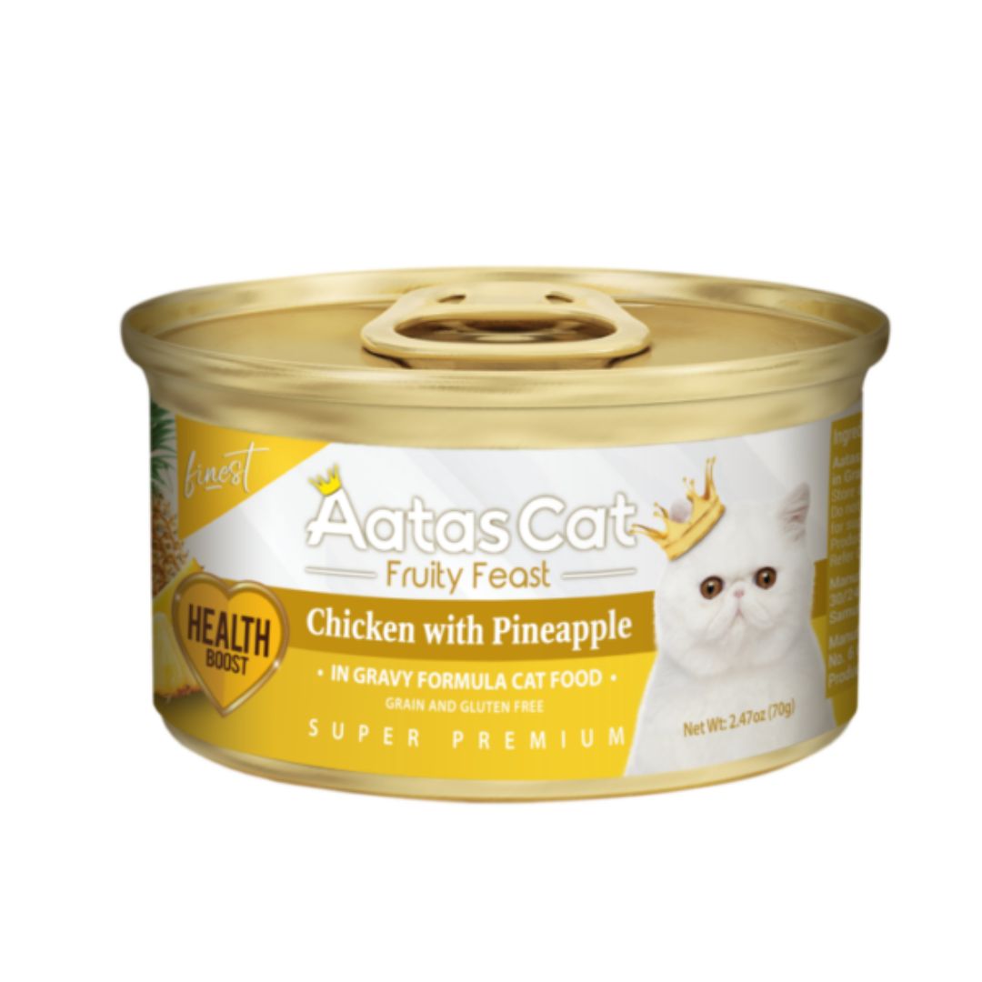 Aatas Cat 70g Finest Fruity Feast Chicken With Pineapple In Gravy Wet Canned Food