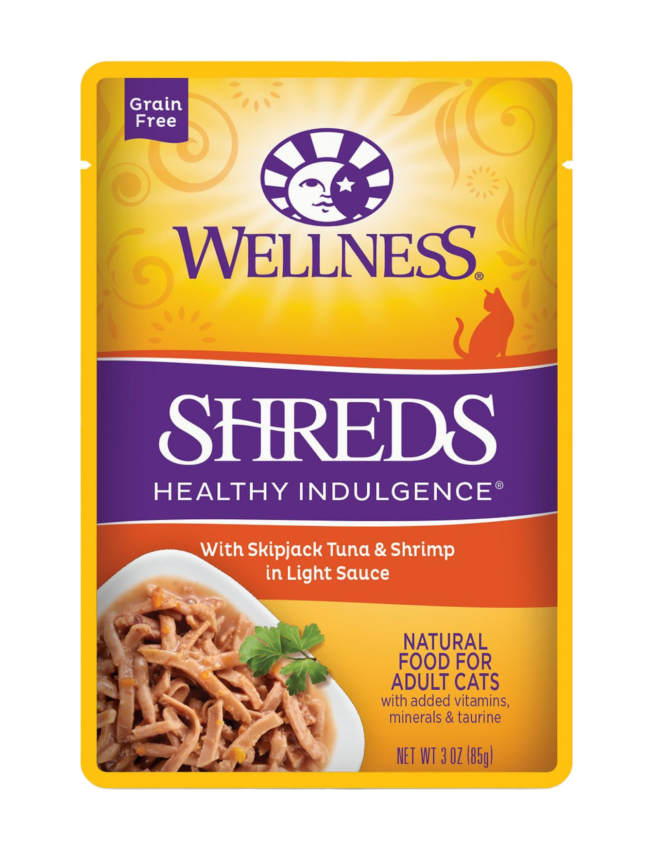 Wellness Cat 85g Healthy Indulgence Shreds Tuna & Shrimp Wet Cat Food