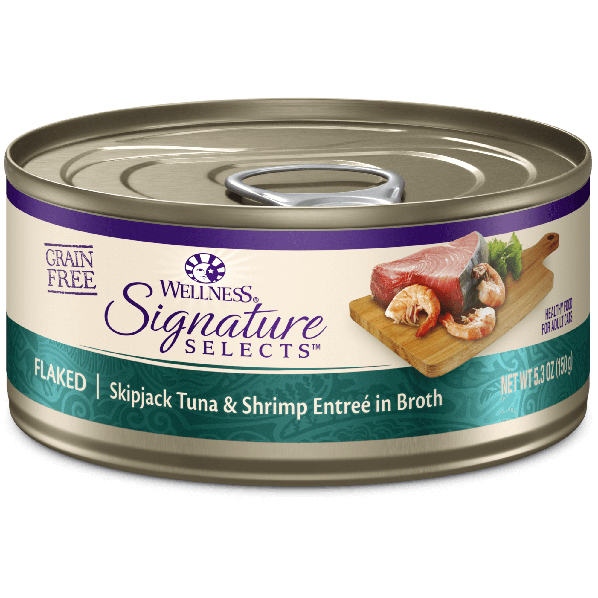 Wellness Core Cat 150g Signature Selects Flaked Skipjack Tuna With Shrimp Entree In Broth Wet Cat Food