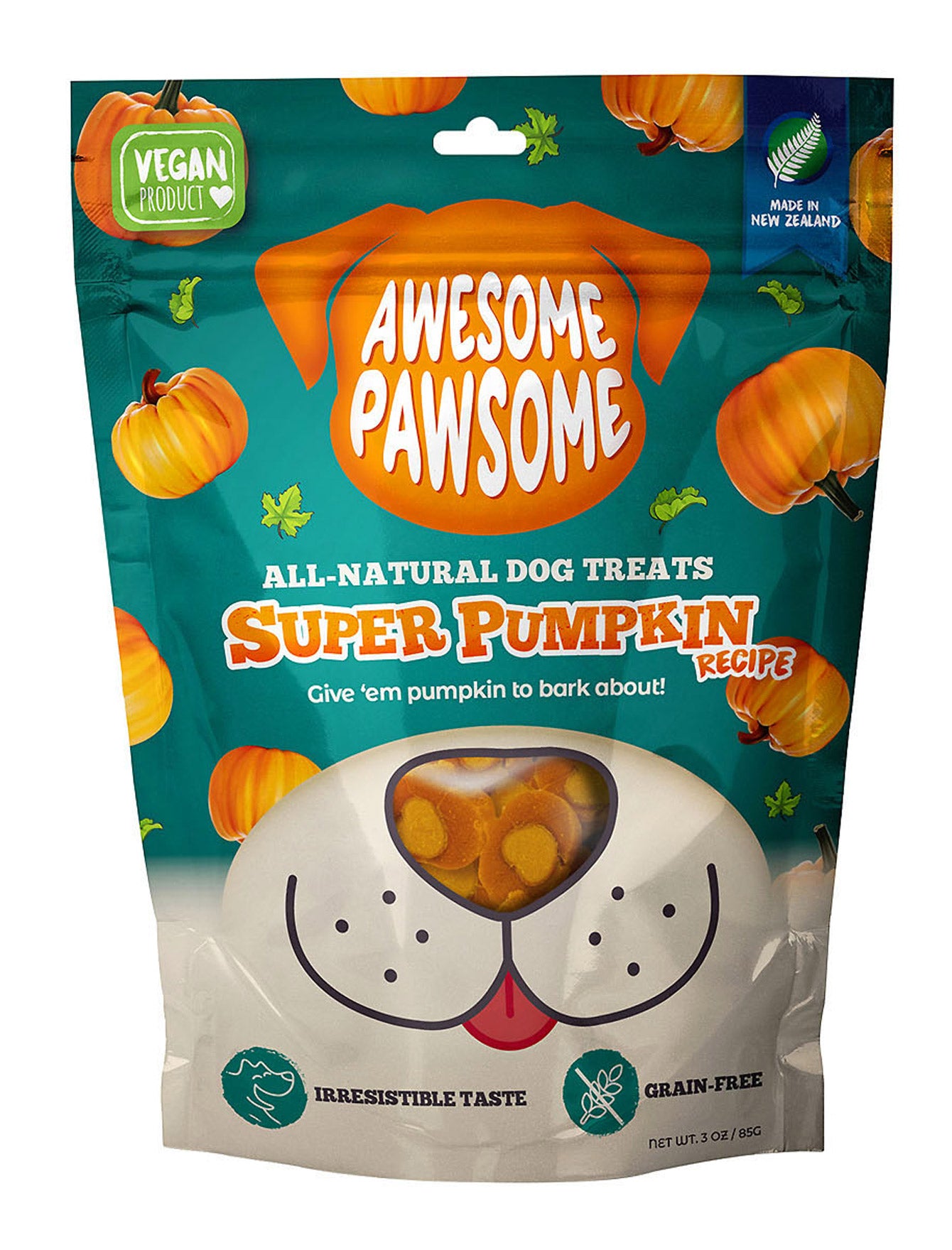 Awesome Pawsome Super Pumpkin Grain-free All Natural Dog Treats 85g