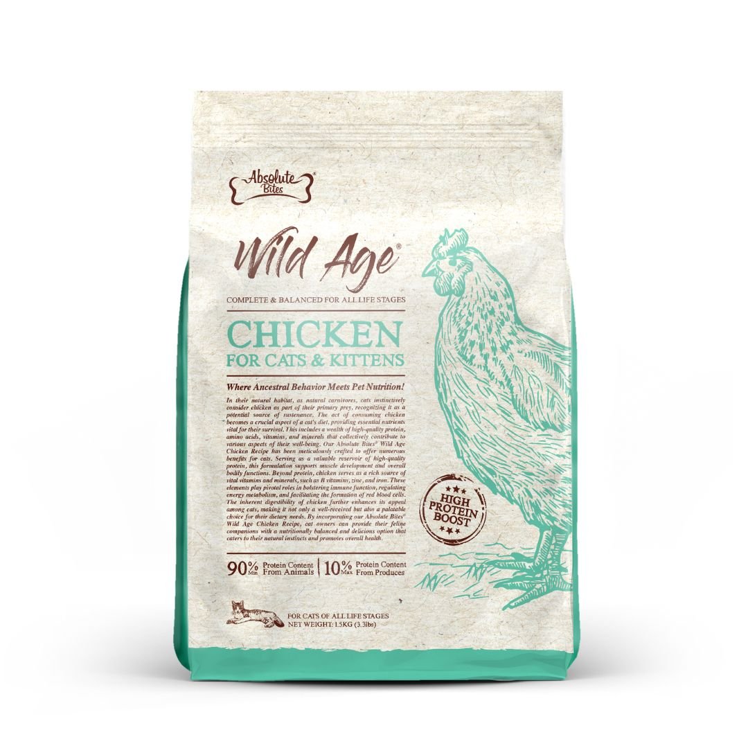 Absolute Bites Cat Wild Age 1.5kg Chicken Dry Cat Food