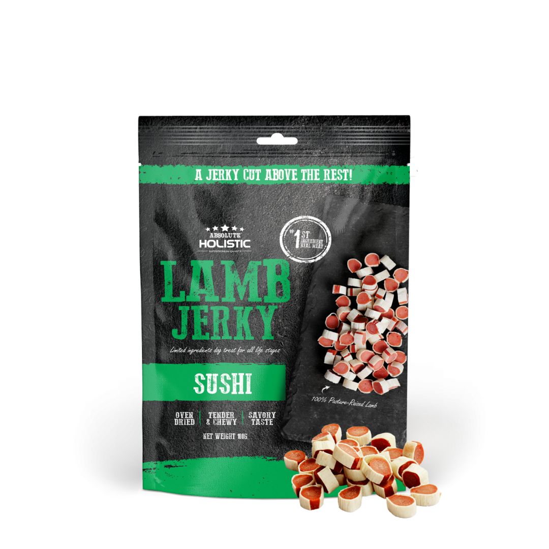 Absolute Holistic Dog 100g Jerky Lamb Sushi Dog Treat