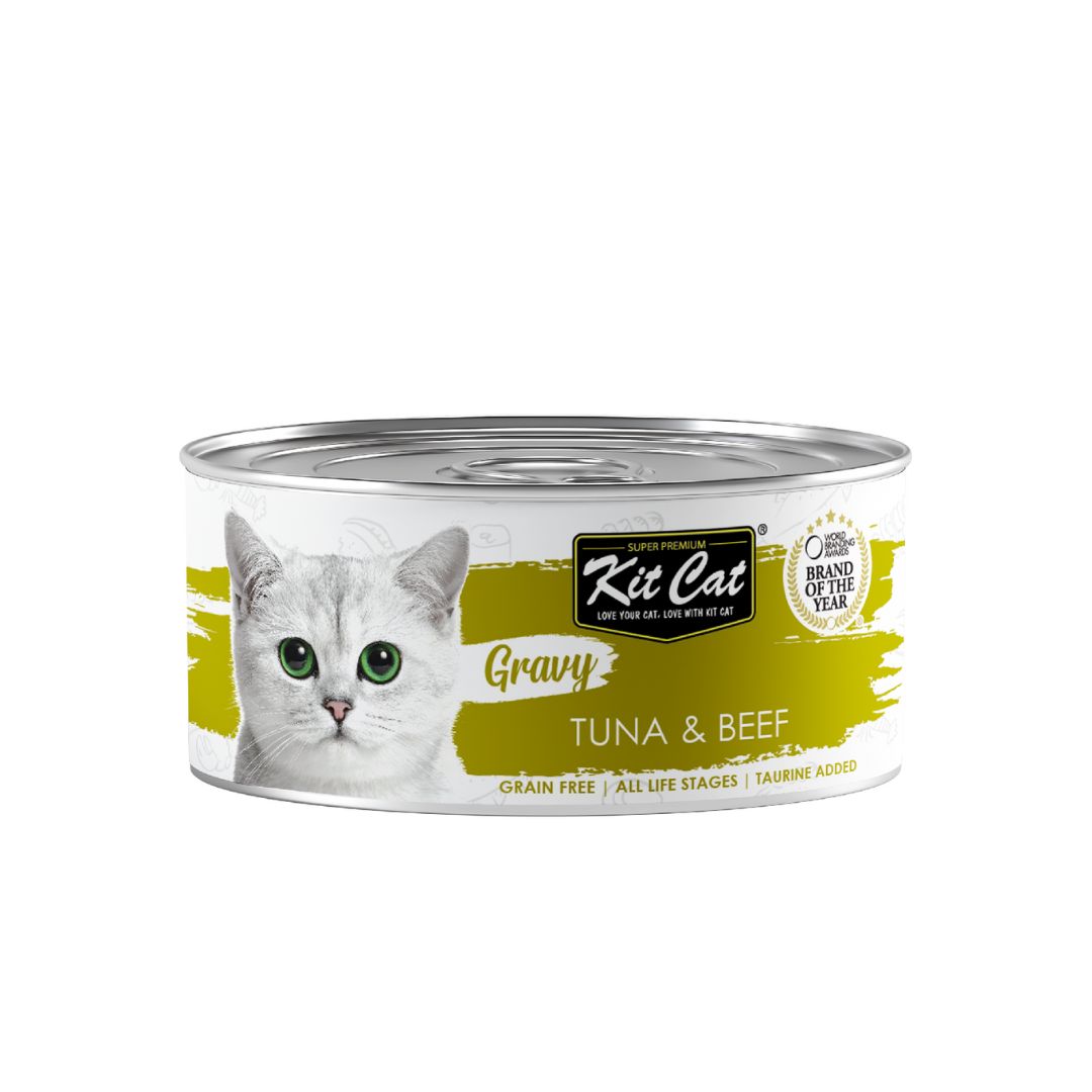Kit Cat 70g Gravy Canned Tuna & Beef Wet Cat Food