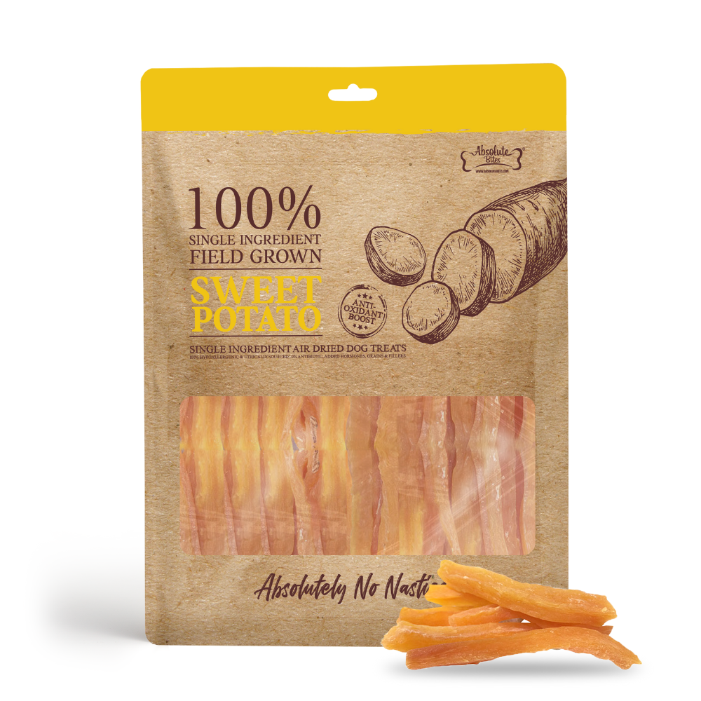 Absolute Bites Air Dried 240g Sweet Potato Wedges Dog Treat
