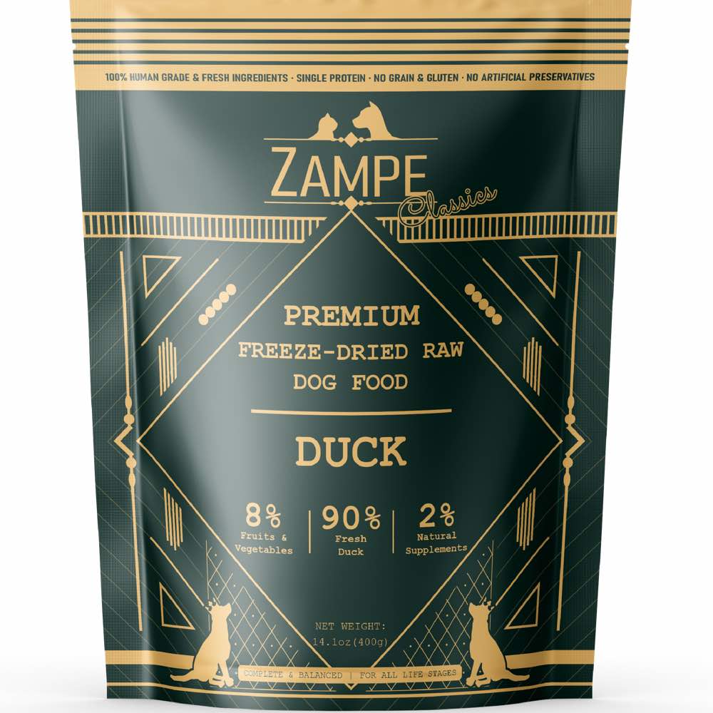 Zampe Dog 400g Freeze Dried Raw Duck Slider Raw Dog Food