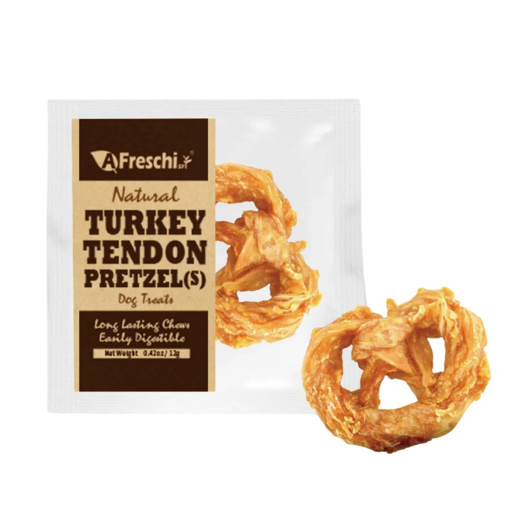 Afreschi Dog 12g Natural Turkey Tendon Pretzel (s) Dog Treats