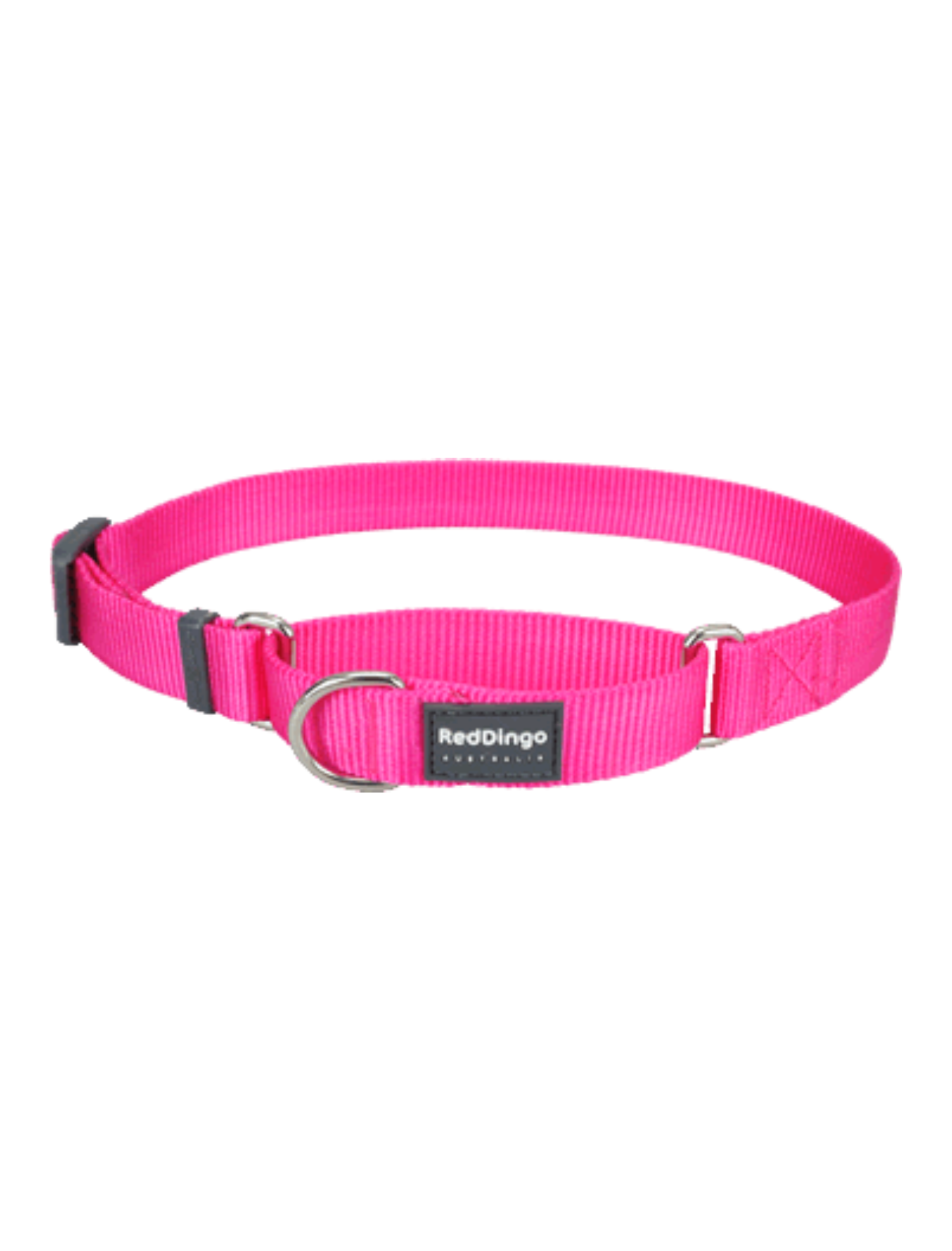 Red Dingo Martingale Half Check Dog Collar - Hot Pink 25mm
