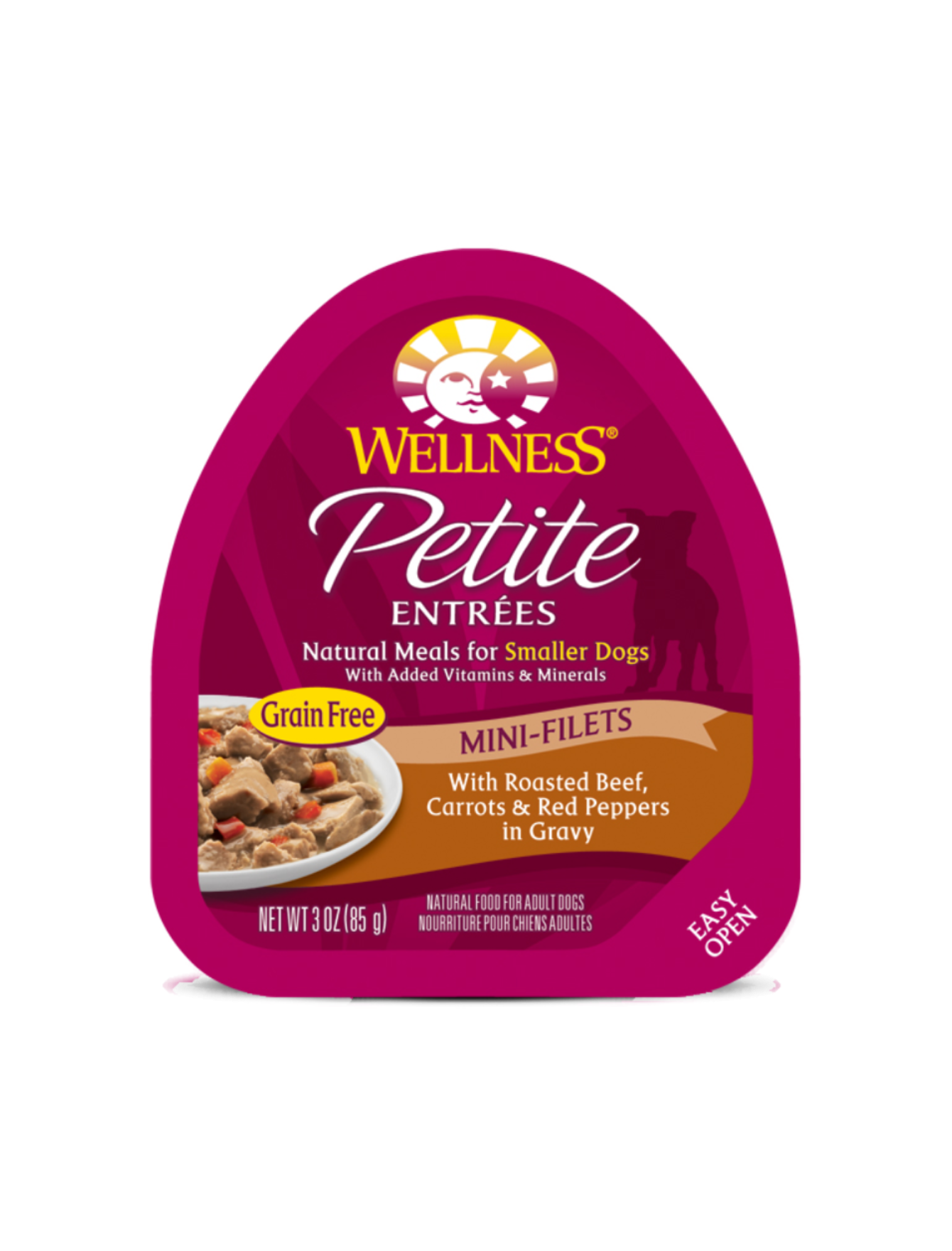 Wellness Petite Mini-filets Roasted Beef Carrots & Red Peppers In Gravy Wet Dog Food 85g
