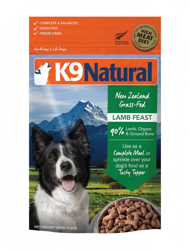 K9 Natural Dog Freeze Dried 500g Lamb Feast Dry Dog Food