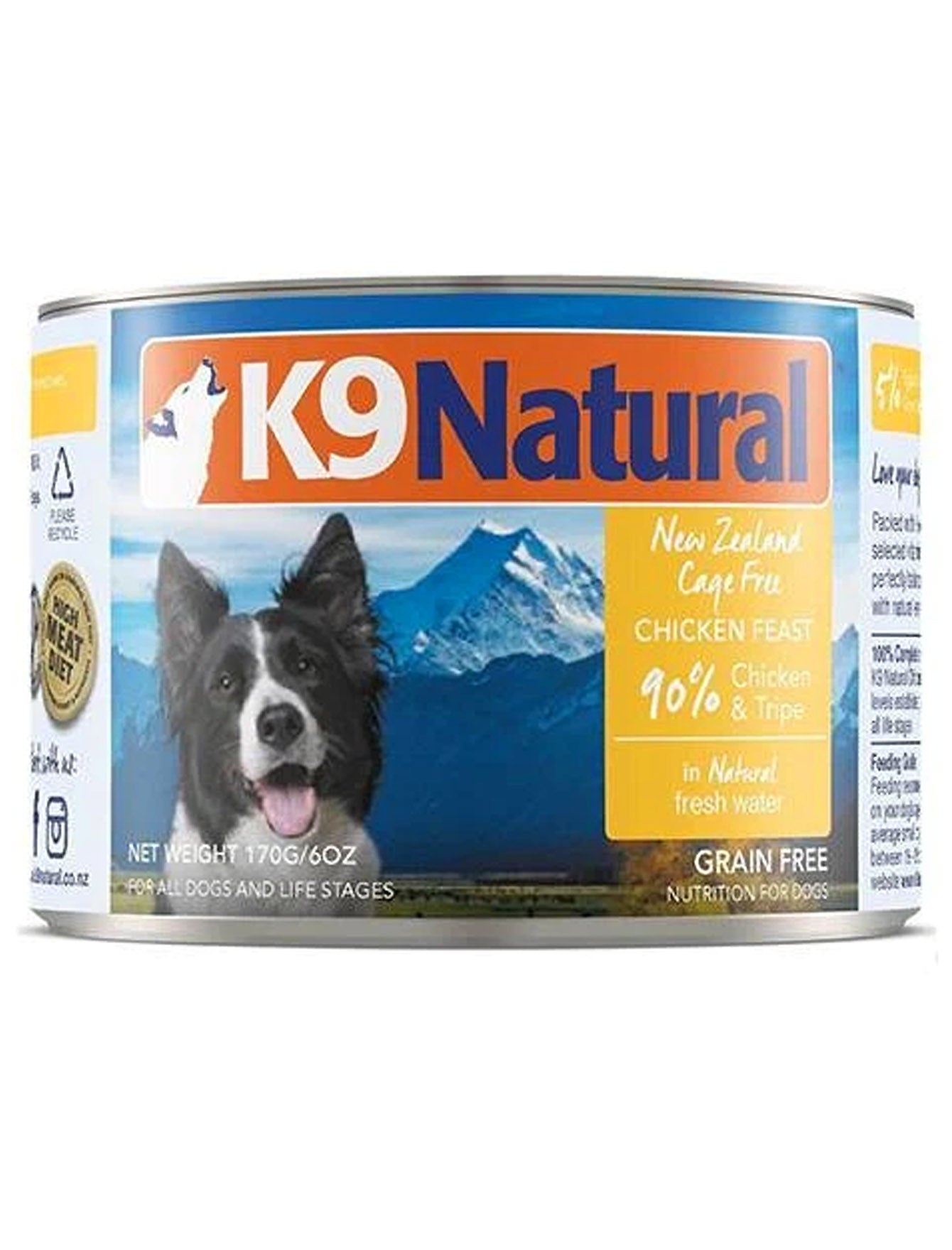 K9 Natural Dog 170g Chicken Feast Canned Wet Dog Food