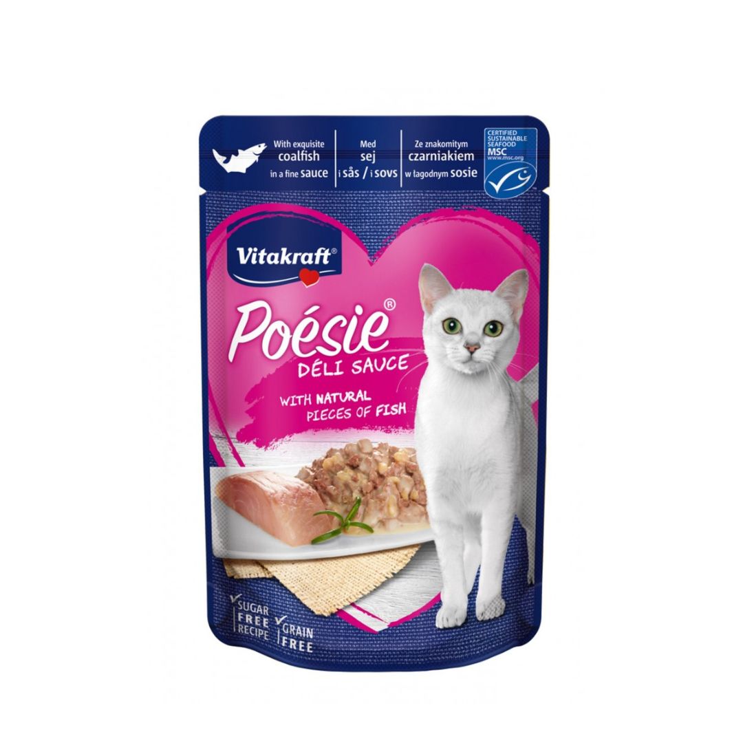 Vitakraft Cat 85g Poesie Deli Sauce Coalfish Wet Cat Pouch