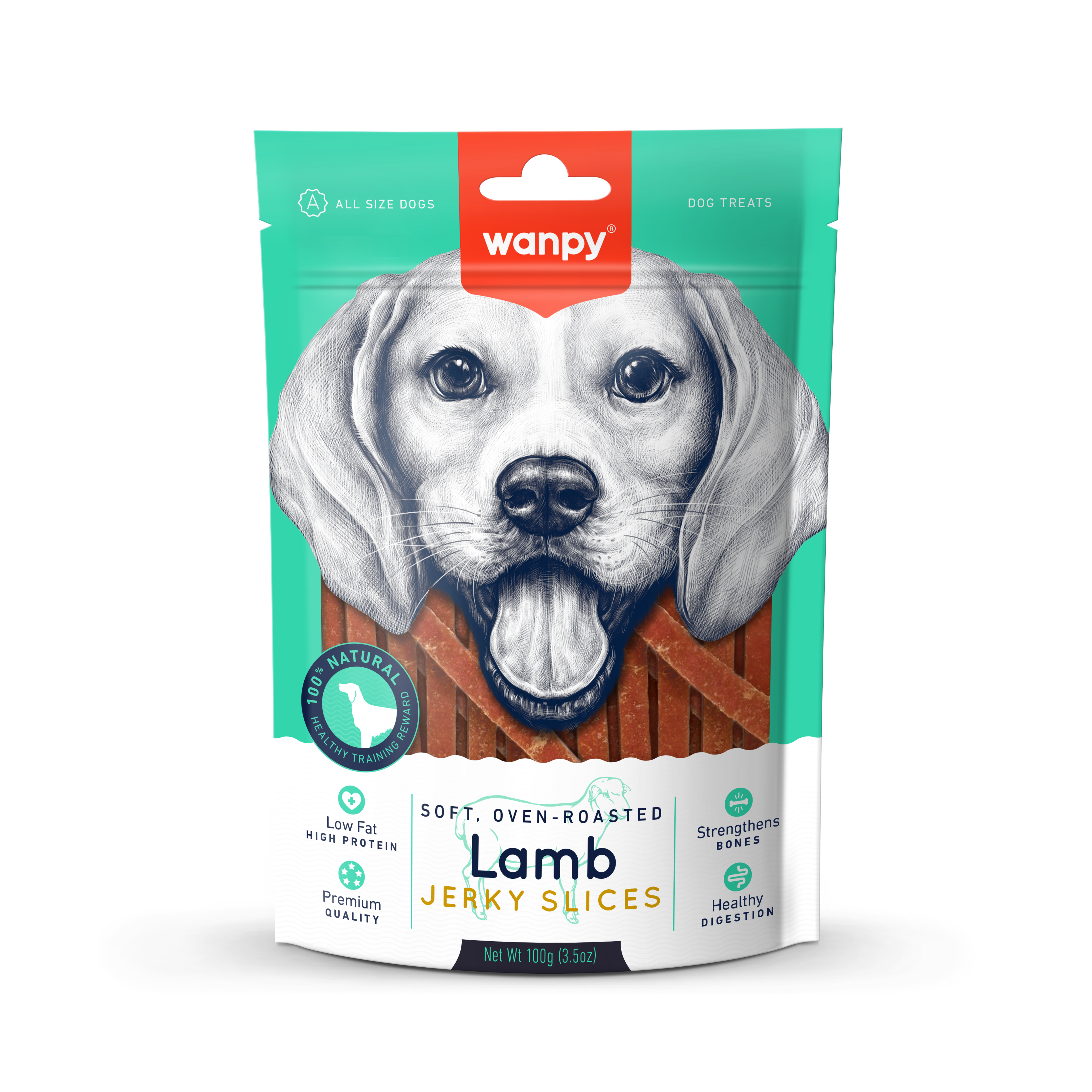 Wanpy Soft Oven-roasted Lamb Jerky Slices 100g Dog Snack