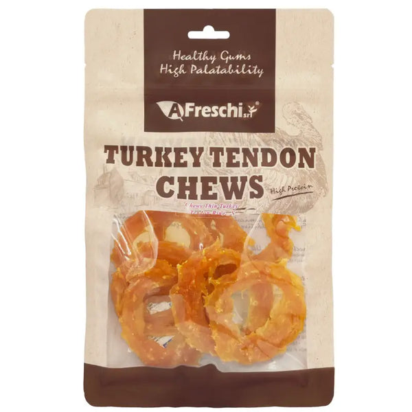 Afreschi Dog 77g Chewy Thin Turkey Tendon Ring (s) Dog Treats