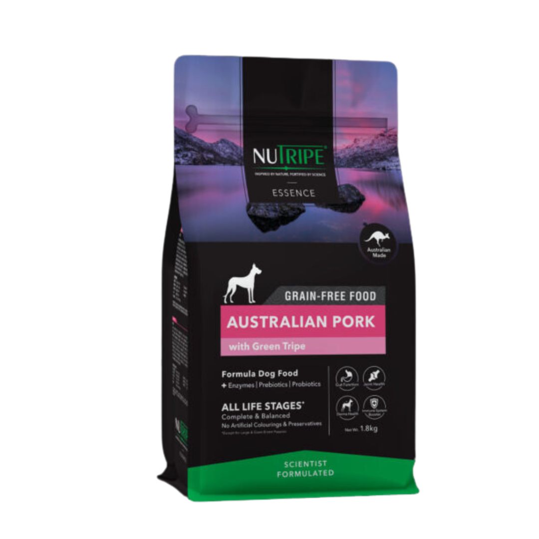 Nutripe Essence Dog 1.8kg Australian Pork With Green Tripe Dry Dog Food