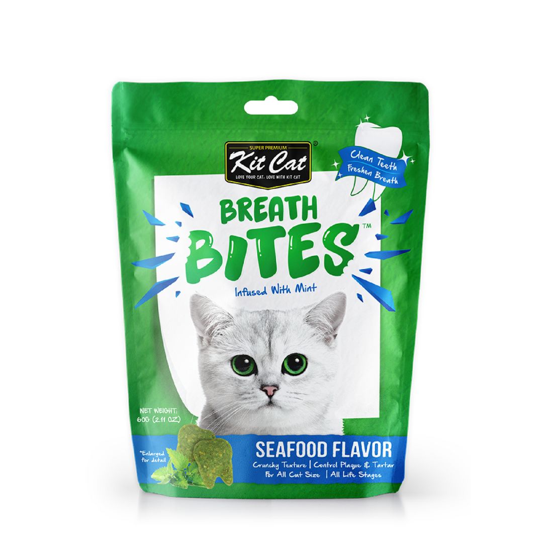 Kit Cat 60g Breath Bites Infused With Mint Seafood Flavor Cat Treat