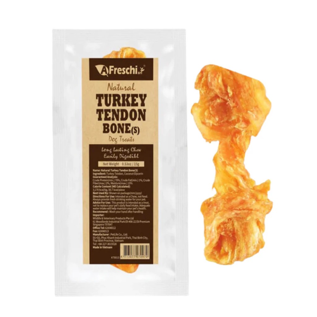 Afreschi Dog 15g Natural Turkey Tendon Bone (s) Dog Treats