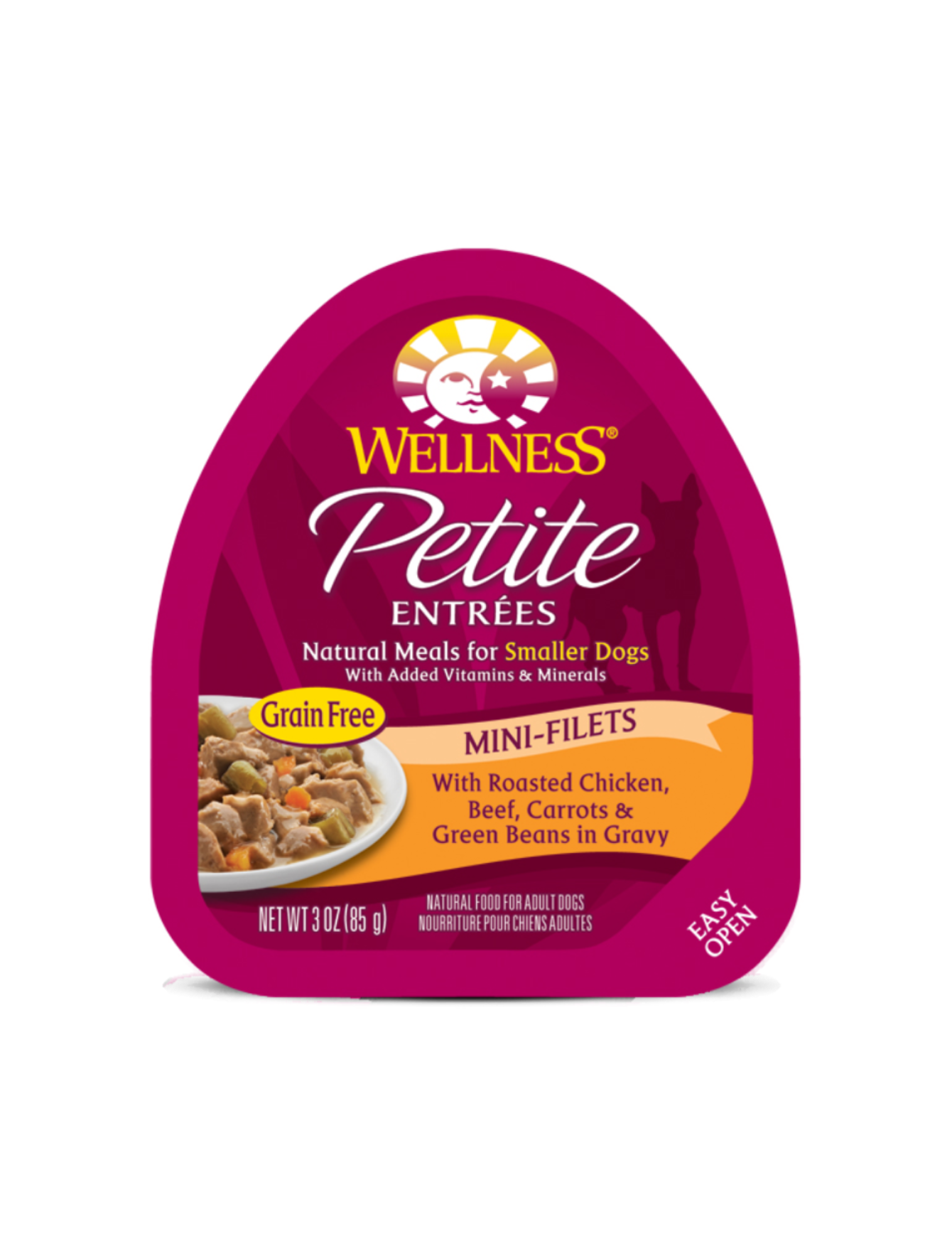 Wellness Petite Entrees Mini-filets Roasted Chicken Beef Carrots & Green Beans In Gravy Wet Dog Food 85g