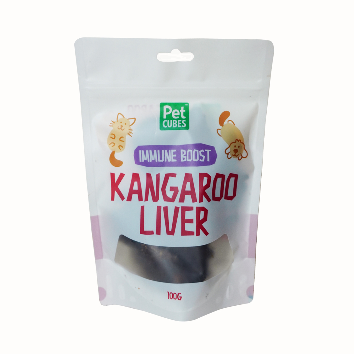 Pet Cubes 100g Kangaroo Liver Natural Dry Treats For Dogs / Cats