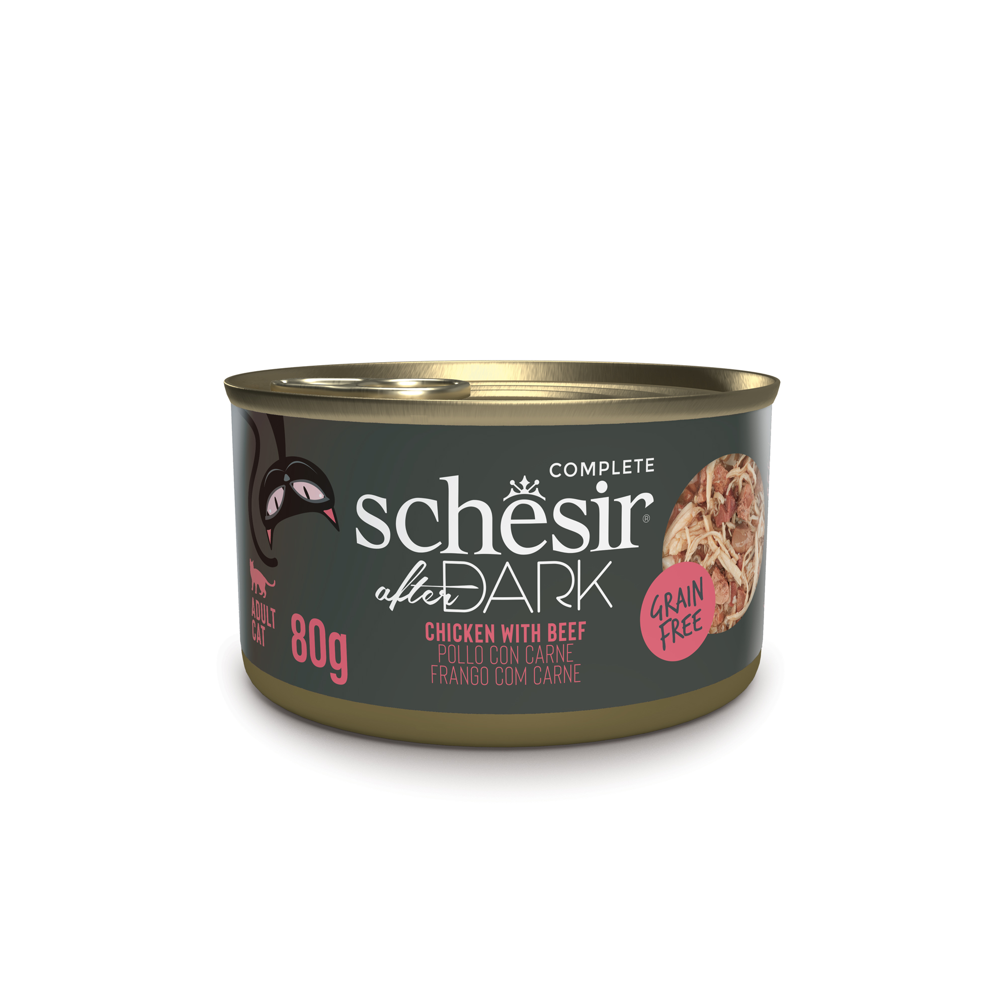 Schesir Cat 80g After Dark Wholefood Chicken With Beef Wet Cat Food